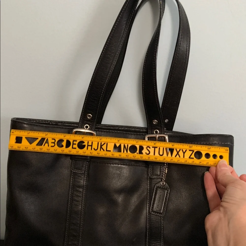 Coach Hampton Black Leather Tote Bag #F10194 - Picture 9 of 13